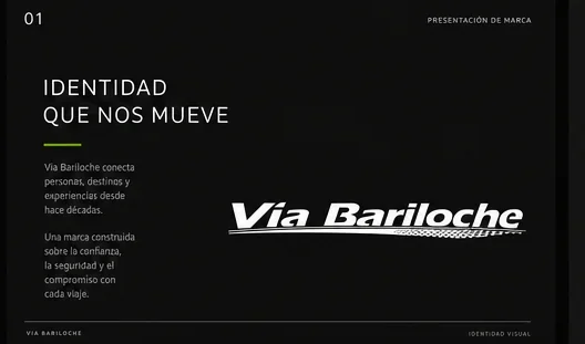 Portada de la presentación de marca de Vía Bariloche